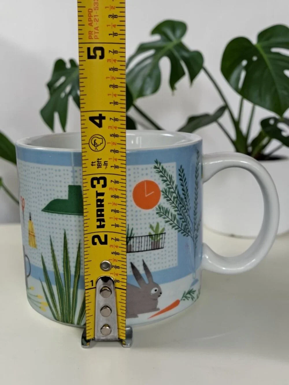 west elm Coffee Mug by SAM KALDA Modern Art Cup Rabbit Bunny Plants in the City